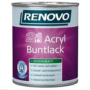 Acryllack Renovo 2,5 Liter Acryl-Buntlack weiß seidenmatt