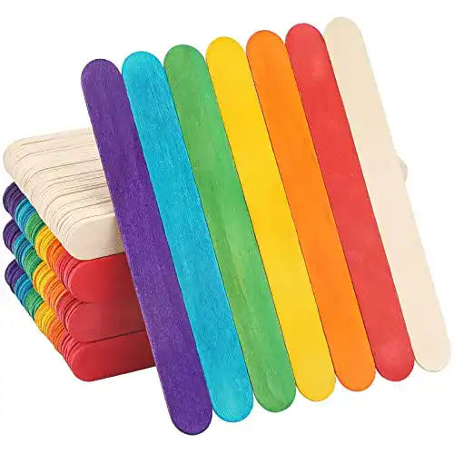 Holzstäbchen G2PLUS 200 Stück Bunte zum Basteln