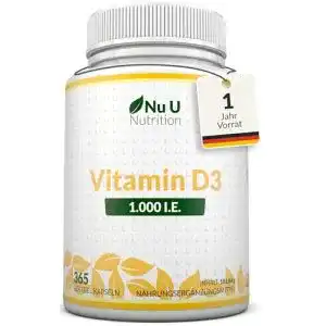 Vitamin-D-Präparate Nu U Nutrition Vitamin D3 1.000 I.E., 365 Soft