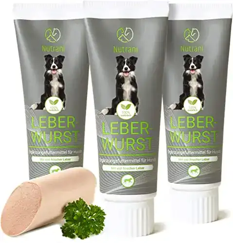 Hundeleberwurst Nutrani Leberwurst für Hunde 3 x 75g