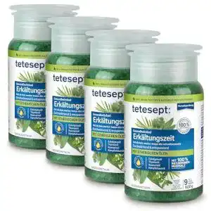 Erkältungsbad tetesept Meeressalz Badezusatz Erkältung, 4er Pack