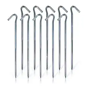 Zeltnägel diMio XL Stahl-Zelthaken Allround Rund/V-Profil 10er