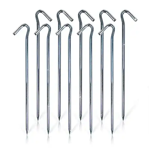 Zeltnägel diMio XL Stahl-Zelthaken Allround Rund/V-Profil 10er
