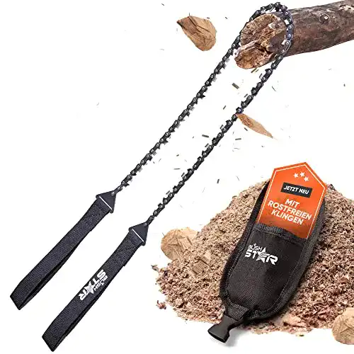 Handkettensäge Bushstar mit 33 Zähnen inkl. Gürteltasche