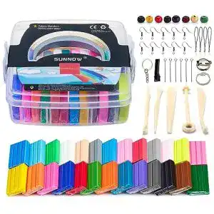 Knete SUNNOW Polymer Clay – Polymer Ton 24 Farben Clay Ofen