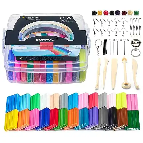 Knete SUNNOW Polymer Clay – Polymer Ton 24 Farben Clay Ofen