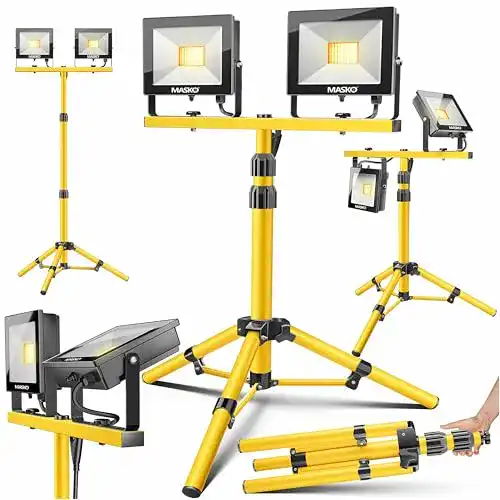LED-Baustrahler mit Stativ Masko ® 100W Doppel 2x 50W Strahler