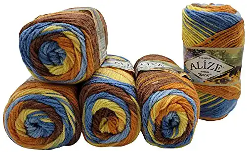 Norweger-Wolle batik 5 x 100 Gramm Alize Burcum mit Farbverlauf