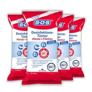 Desinfektionstücher SOS Desinfektions-Tücher, 4 x 25 Tücher