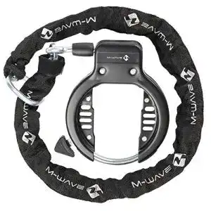 Rahmenschloss mit Kette M-Wave Ringchain, schwarz, One Size