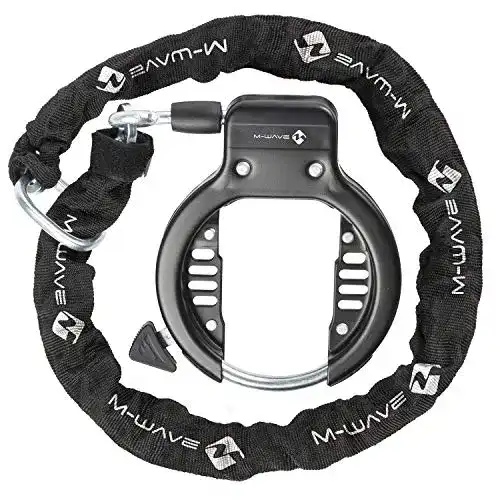 Rahmenschloss mit Kette M-Wave Ringchain, schwarz, One Size
