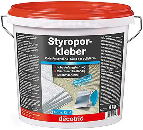 Styroporkleber Decotric 1103001 Renoviervlieskleber, Weiß, 8kg