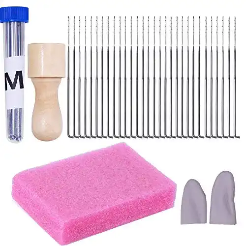 Filznadeln Kuppt 35 Stücke Filzen Nadeln Set, mit Holzgriff Halter