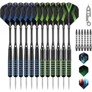 Steeldarts Grebarley Dartpfeile mit Metallspitze,6 Stück 20 Gramm