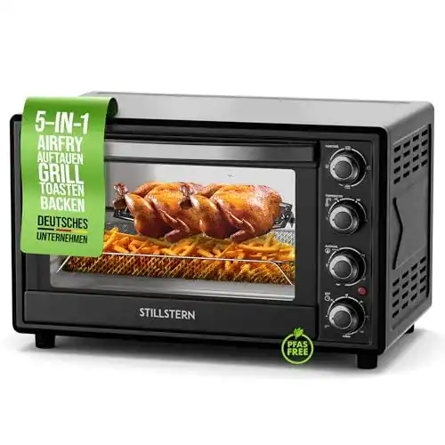 Minibackofen mit Drehspieß Stillstern Minibackofen mit Umluft