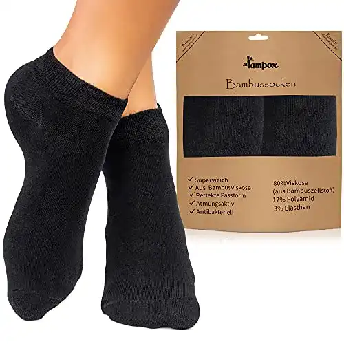 Bambussocken lampox Sneaker, 6 Paar, Atmungsaktiv, Saugfähig