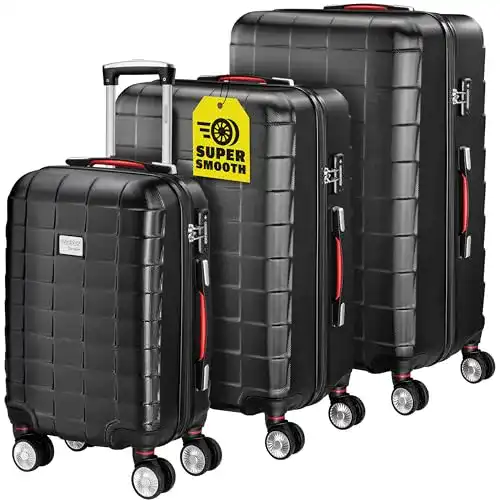 Kofferset 3-teilig Monzana Exopack 3er Set Koffer | Schwarz