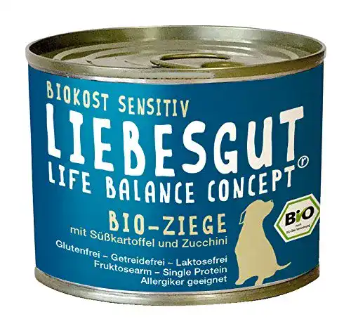 Bio-Hundefutter LIEBESGUT Ziege, Süßkartoffel u. Zucchini, 12er