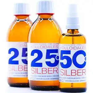 Kolloidales Silber PureSilverH2O 600ml 25ppm 2 * 250ml & Spray