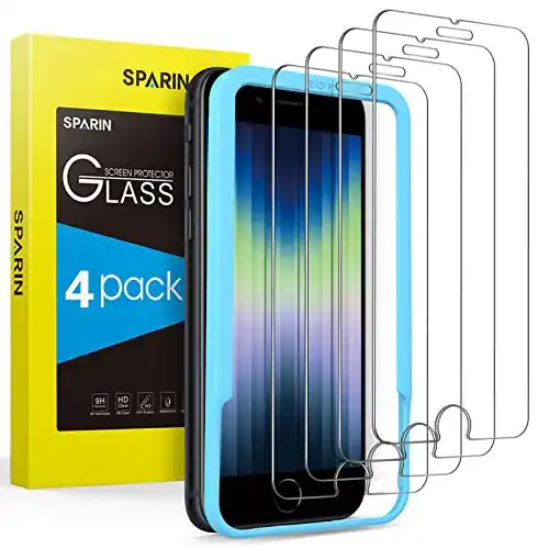 iPhone-SE-Panzerglas SPARIN 4 Stück Panzerglas, Schutzfolie