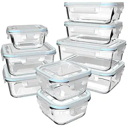Frischhaltedosen aus Glas GENICOOK für Mikrowelle, 9er-Set