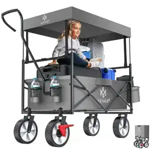 Bollerwagen KESSER ® faltbar mit Dach Handwagen Transportkarre