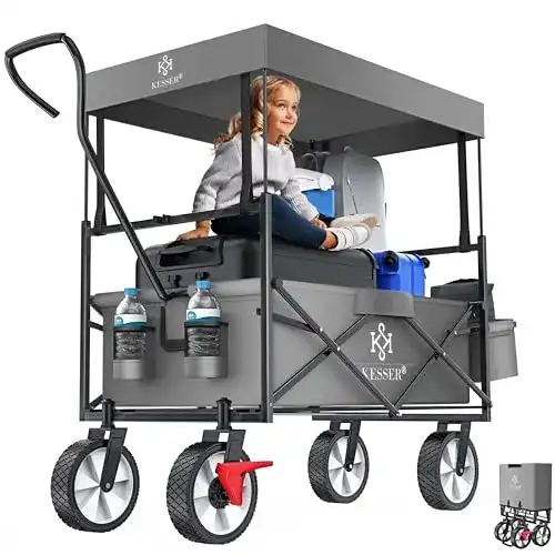 Bollerwagen KESSER ® faltbar mit Dach Handwagen Transportkarre