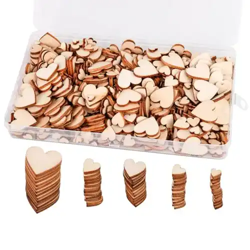 Holzherz TAIYOU 400 Stück Klein Mini Wooden Hearts