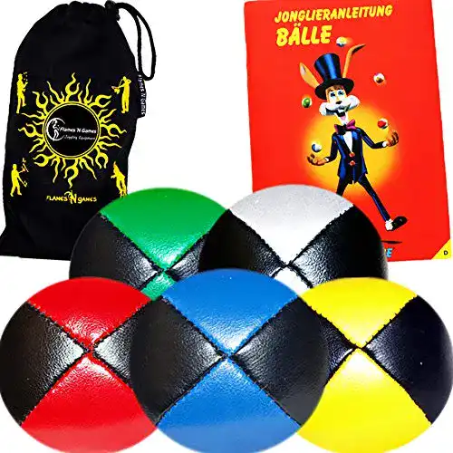 Jonglierbälle Flames ‘N Games 5er Set – Profi Beanbag Bälle