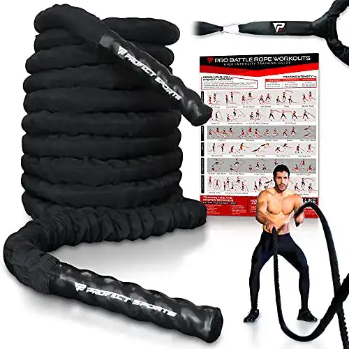 Battle-Rope Profect Sports Pro Battle Ropes mit Anker Strap Kit