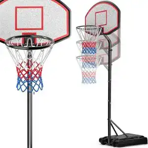 Basketballkorb Deuba Mobiler mit Rollen verstellbare Korbhöhe