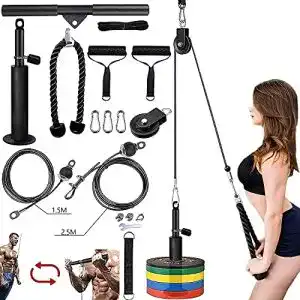 Kabelzugturm Kacsoo 16-Teiliges Seilzug Fitness Seilzug