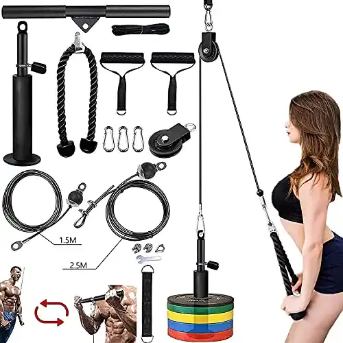 Kabelzugturm Kacsoo 16-Teiliges Seilzug Fitness Seilzug