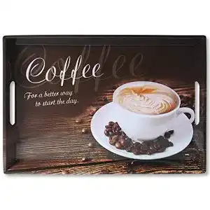 Serviertablett Kesper, 77397, Motiv: Coffee, 50 x 35 x 4,5 cm