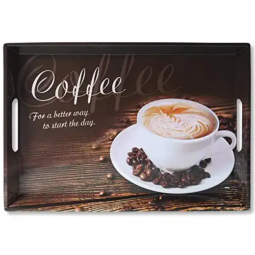 Serviertablett Kesper, 77397, Motiv: Coffee, 50 x 35 x 4,5 cm