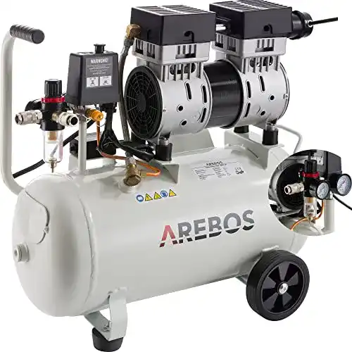 Flüsterkompressor Arebos | Kompressor | 24 Liter | Ölfrei