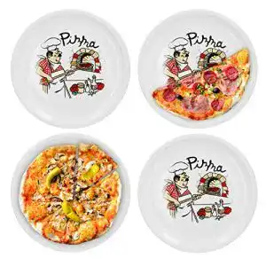 Pizzateller Van Well 4er Set groß Ø 29.5 cm mit Küchenchef-Motiv