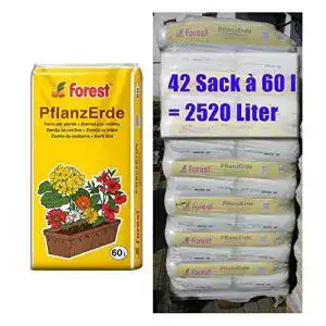 Pflanzerde Forest 42 Sack mit je 60 Liter Qualitäts-Blumenerde