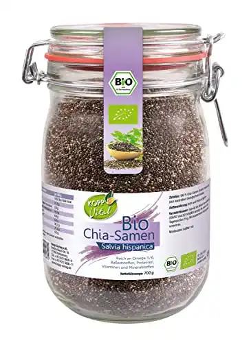 Bio-Chia-Samen Kopp Vital Bio Chia-Samen im Bügelglas, 700 g