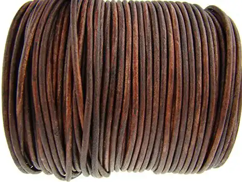 Lederbänder esnado Lederschnur Rund 3 mm. Antik Braun 2 m