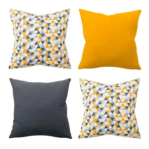 Sofa-Kissen Amilian 4er Set Dekokissen 40×40 mit Füllung