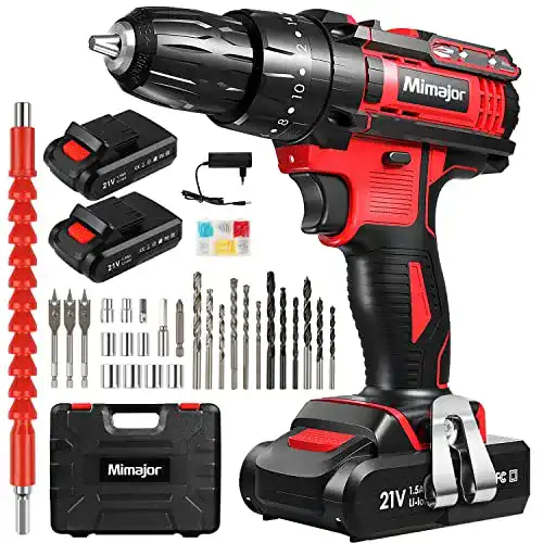 Akkuschrauber-Set Mimajor Akkuschrauber 21V, mit 2 Akkus