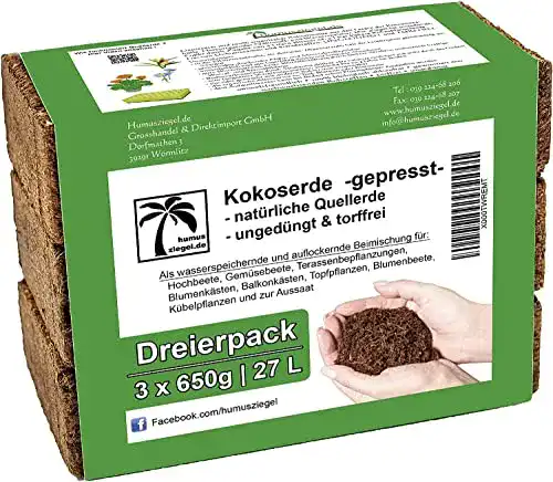 Palmenerde Humusziegel – Aussaaterde – 27 L – 3 x 650 g