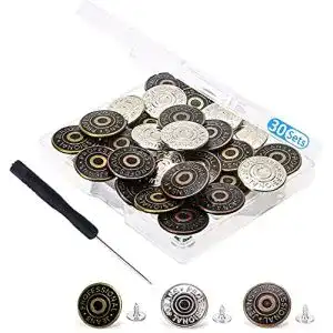 Jeansknöpfe One enjoy Hosen Ersatz Knöpfe, 20mm, 30 Pack