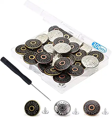 Jeansknöpfe One enjoy Hosen Ersatz Knöpfe, 20mm, 30 Pack