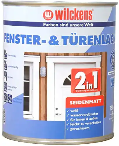 Fensterlack Wilckens 2-in-1 Fenster- & Türenlack seidenmatt, 750 ml