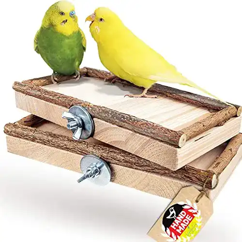 Wellensittich-Spielzeug Vogelgaleria ® 2 Sitzbretter 10x20cm