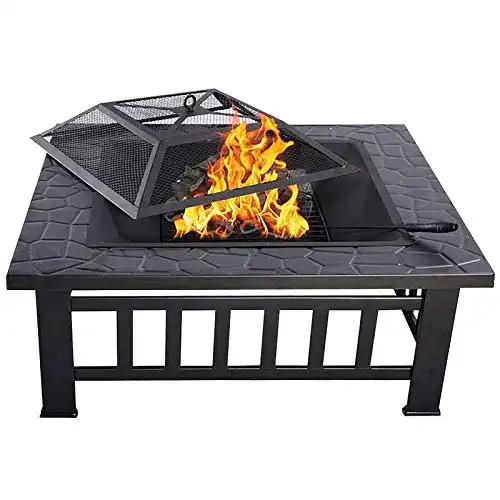 Feuerschalen HENGMEI 81x81x37cm Multifunktional Feuerschale