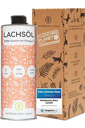 Lachsöl Hunde Wolfsbacher Original Lachsöl für Hunde, 1 Liter