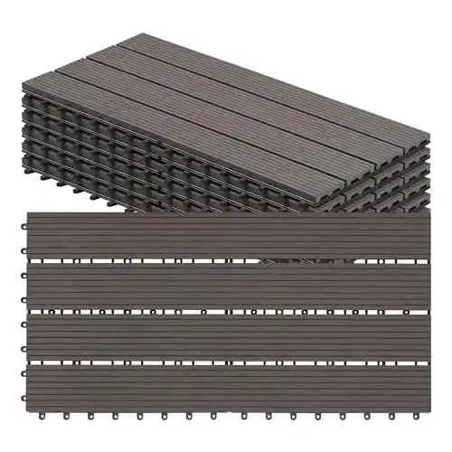 Terrassendielen WOLTU WPC Terrassenfliesen Holz-Optik 30x60cm